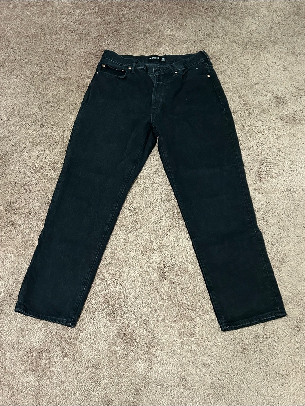 Abercrombie & Fitch Men's Black Loose Fit Jeans